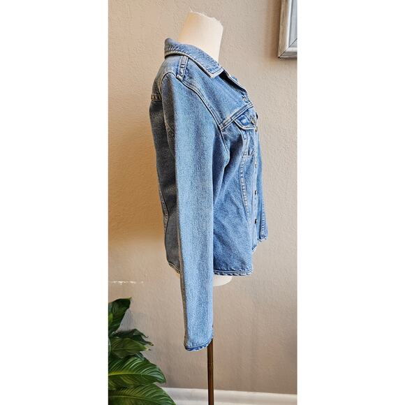 Vintage Faconnable Western Tapered Denim‎ Jacket Women Medium Light Wash - Picture 3 of 5